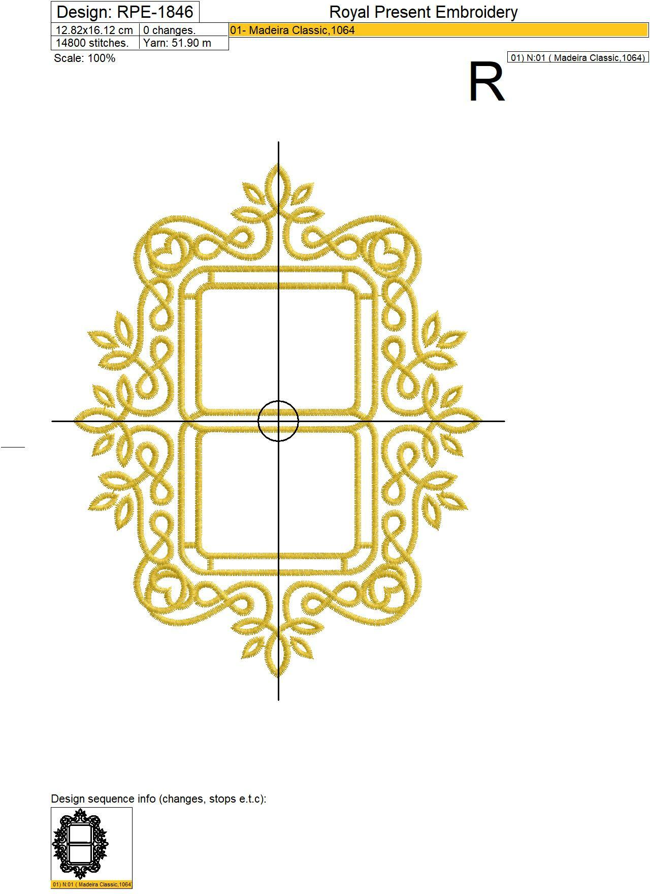 Double Heirloom Frame Machine Embroidery Design - 4 sizes