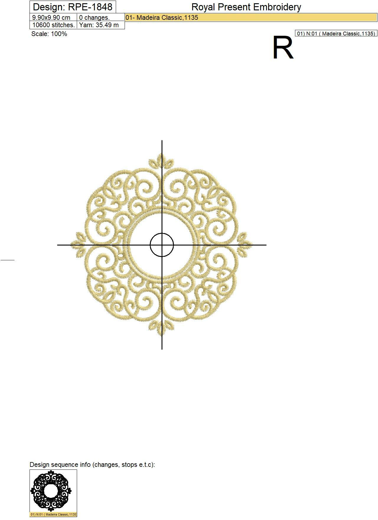 Heirloom Frame Machine Embroidery Design - 4 sizes