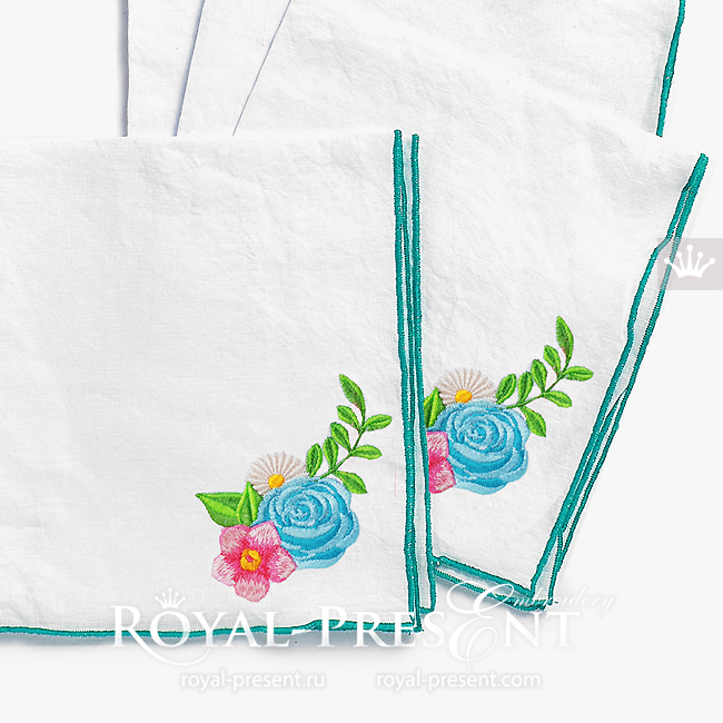 Small bouquet of flowers Machine Embroidery Design - 2 sizes RPE-1853