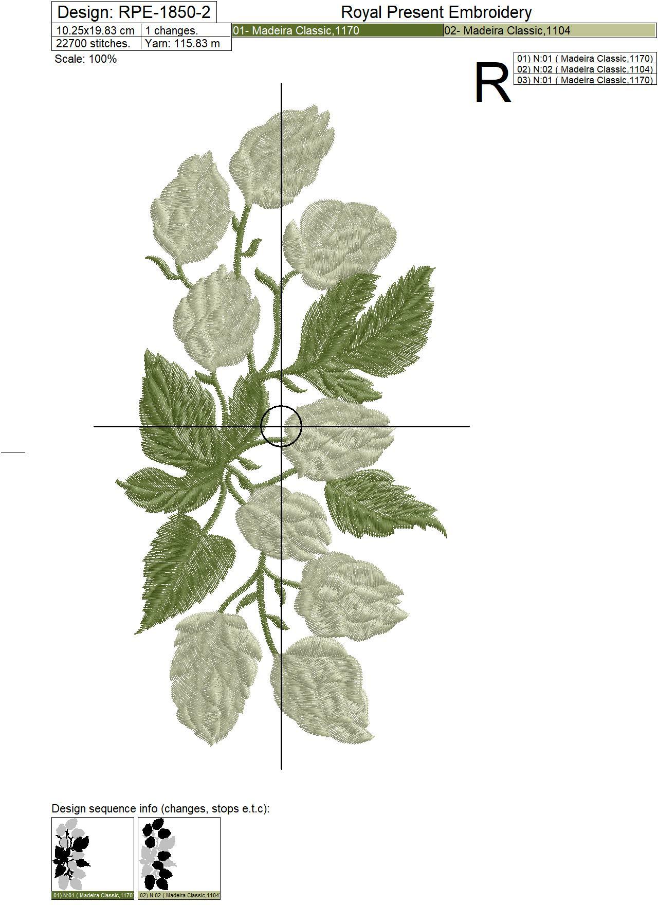 Hops borders Machine Embroidery Designs - 2 sizes