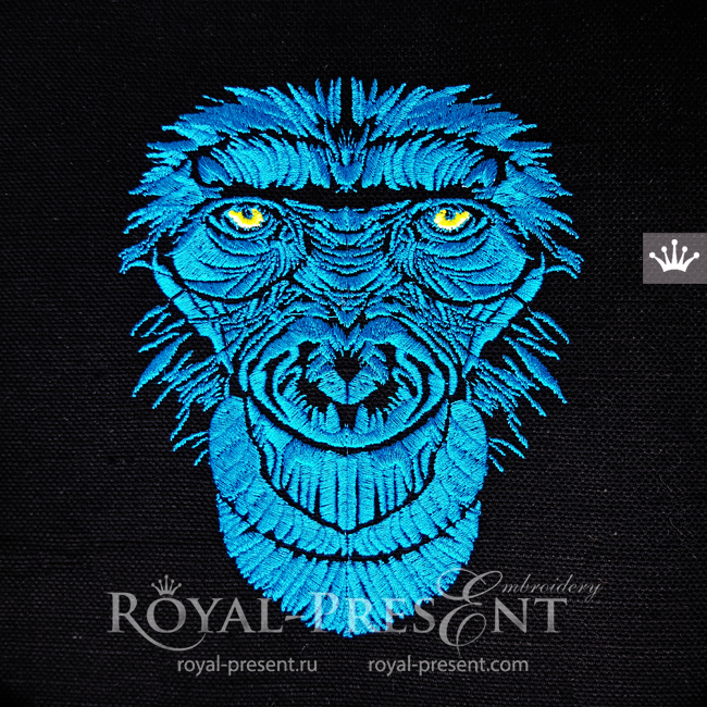 Gorilla head Machine Embroidery Design - 3 sizes