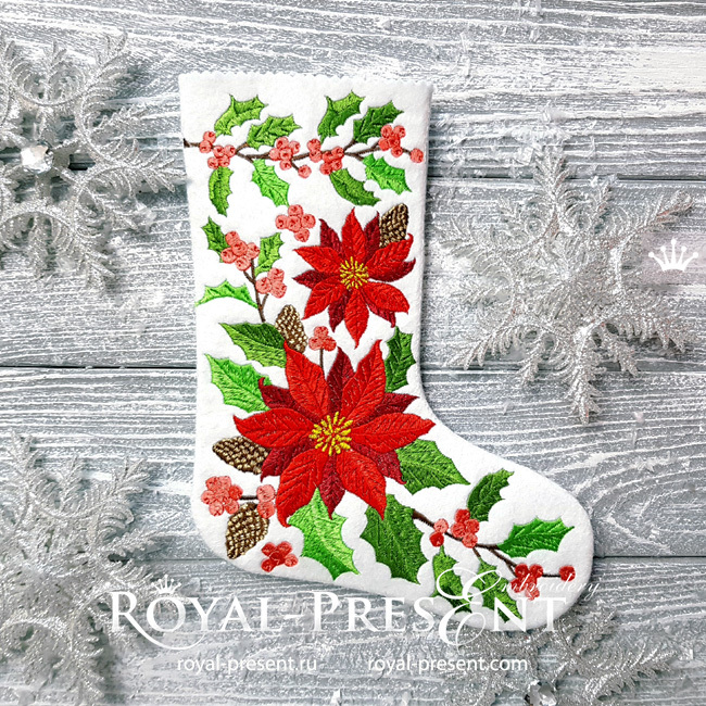 ITH Christmas stocking machine embroidery design - 4 sizes RPE-1866