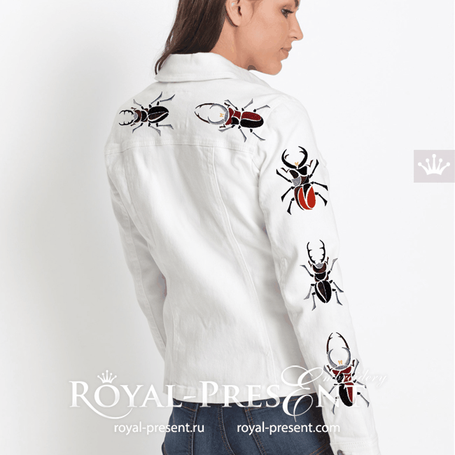 Stag Beetles machine embroidery designs - 2 sizes RPE-1862