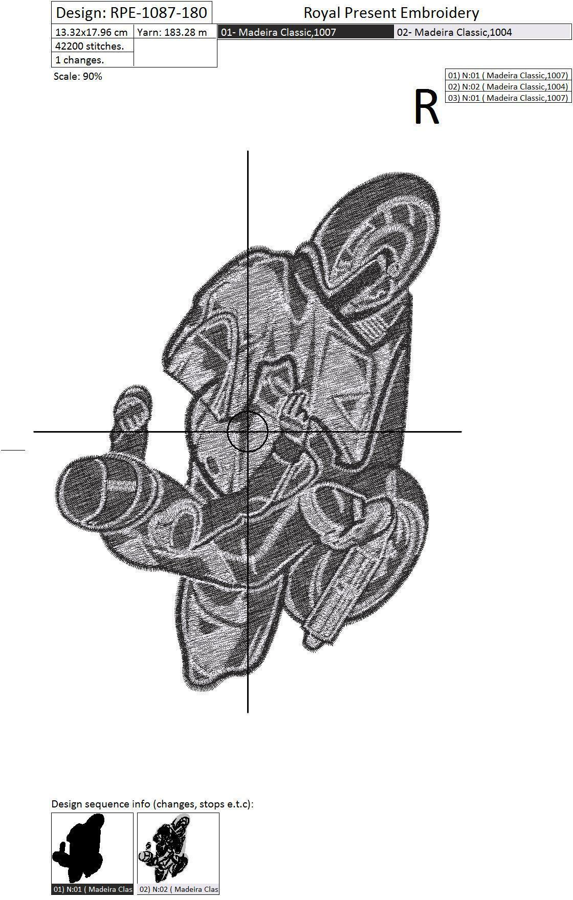 Machine Embroidery Design MOTORCYCLE biker - 2 sizes