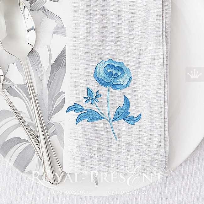 Peony flower Machine Embroidery Design RPE-1883