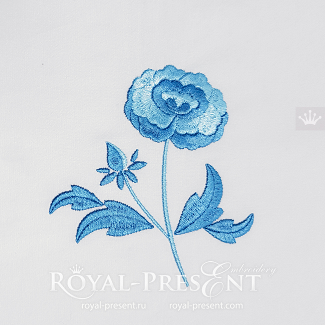 Peony flower Machine Embroidery Design