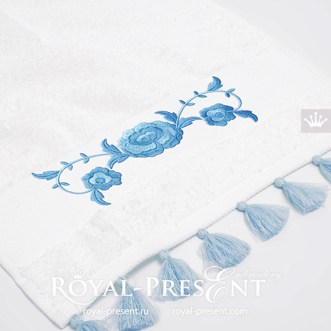 Border Peonies Machine Embroidery Design - 2 sizes RPE-1884