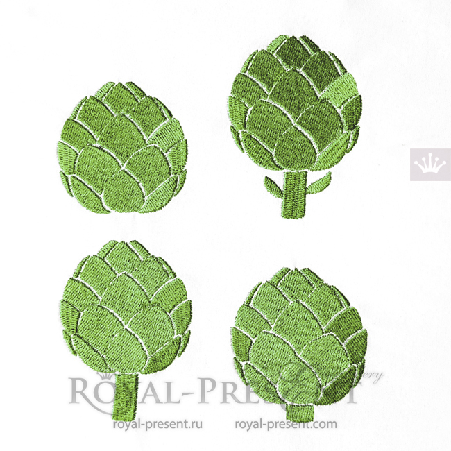 Artichokes Machine Embroidery Designs - 3 sizes