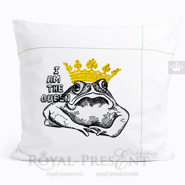 Queen Frog Machine Embroidery Design - 5 sizes