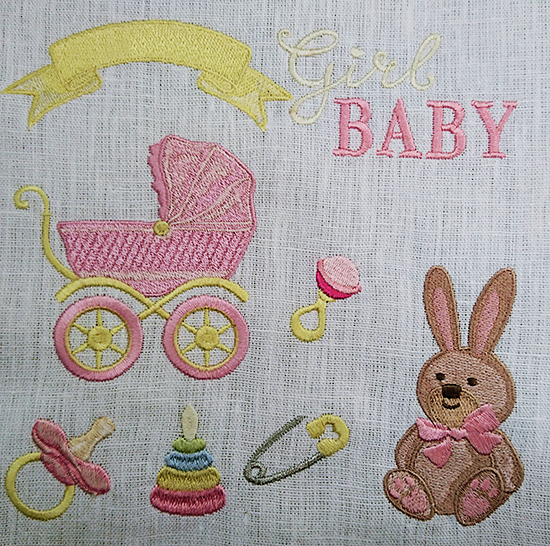 Set of Machine Embroidery Designs Baby design elements - 10 in 1