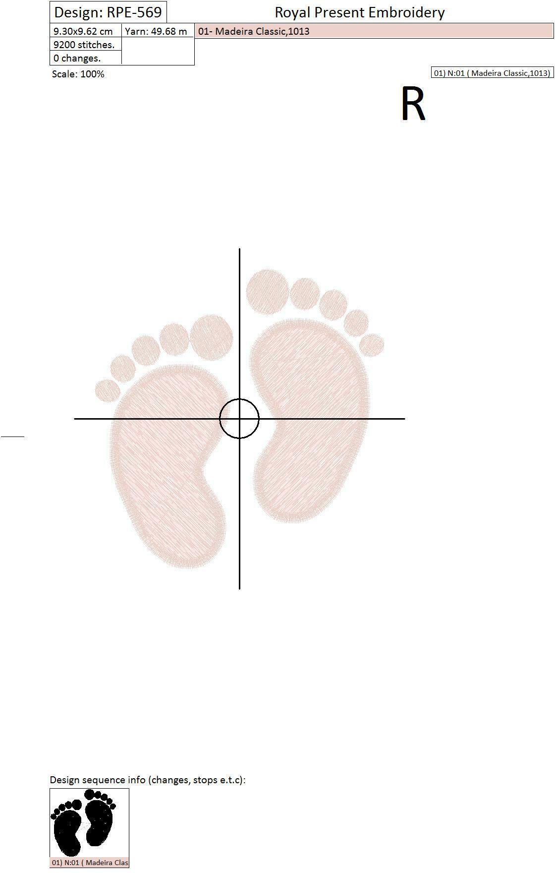Machine Embroidery Design Baby Feet