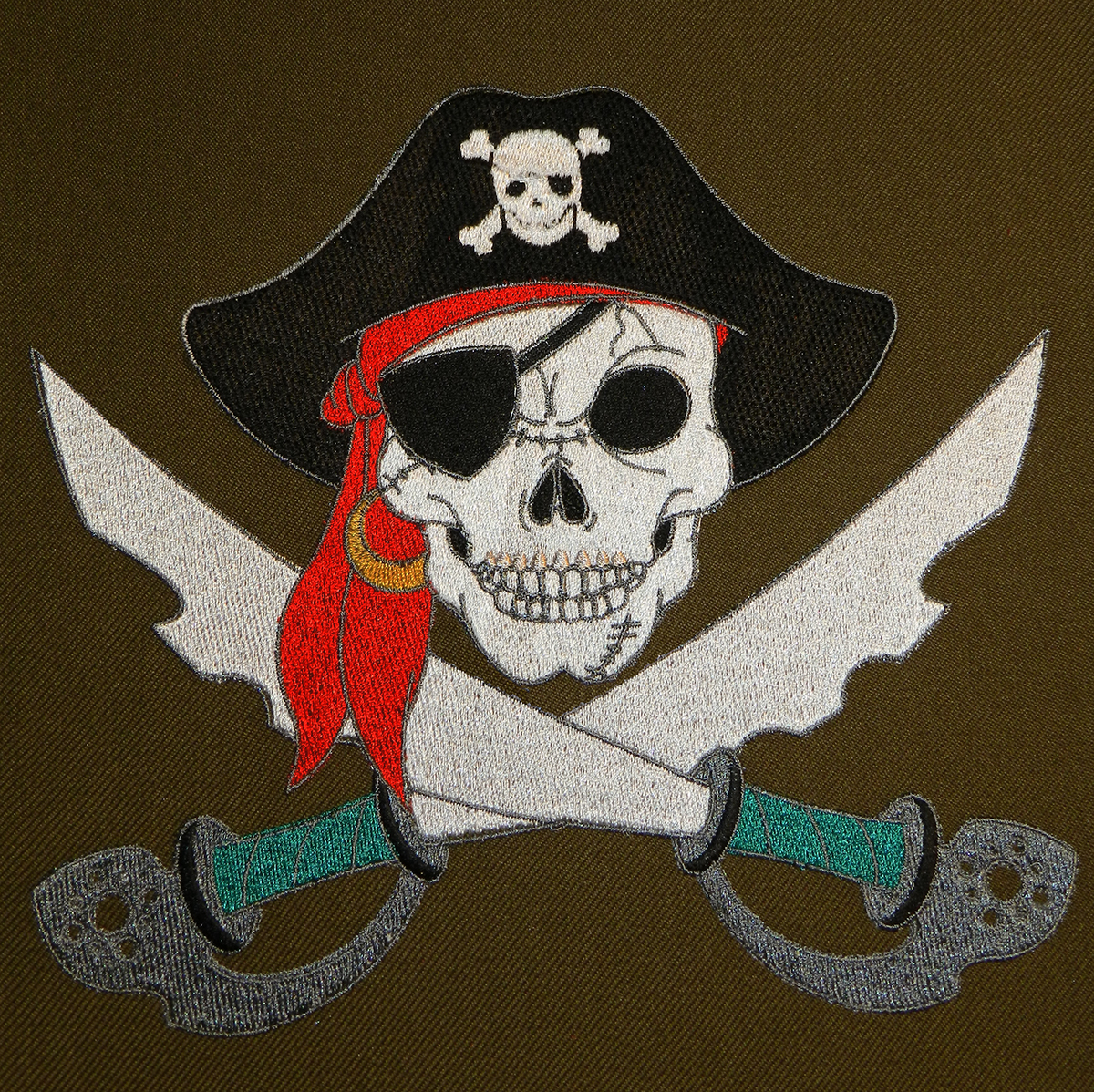 Machine Embroidery Design - Pirate Skull and crossed sables