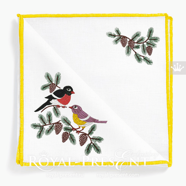 Bullfinch and Tit Machine embroidery designs RPE-1877