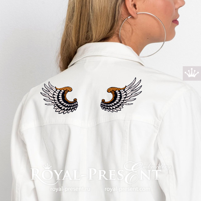 Machine Embroidery Design Decorative Wing - 2 sizes RPE-1893
