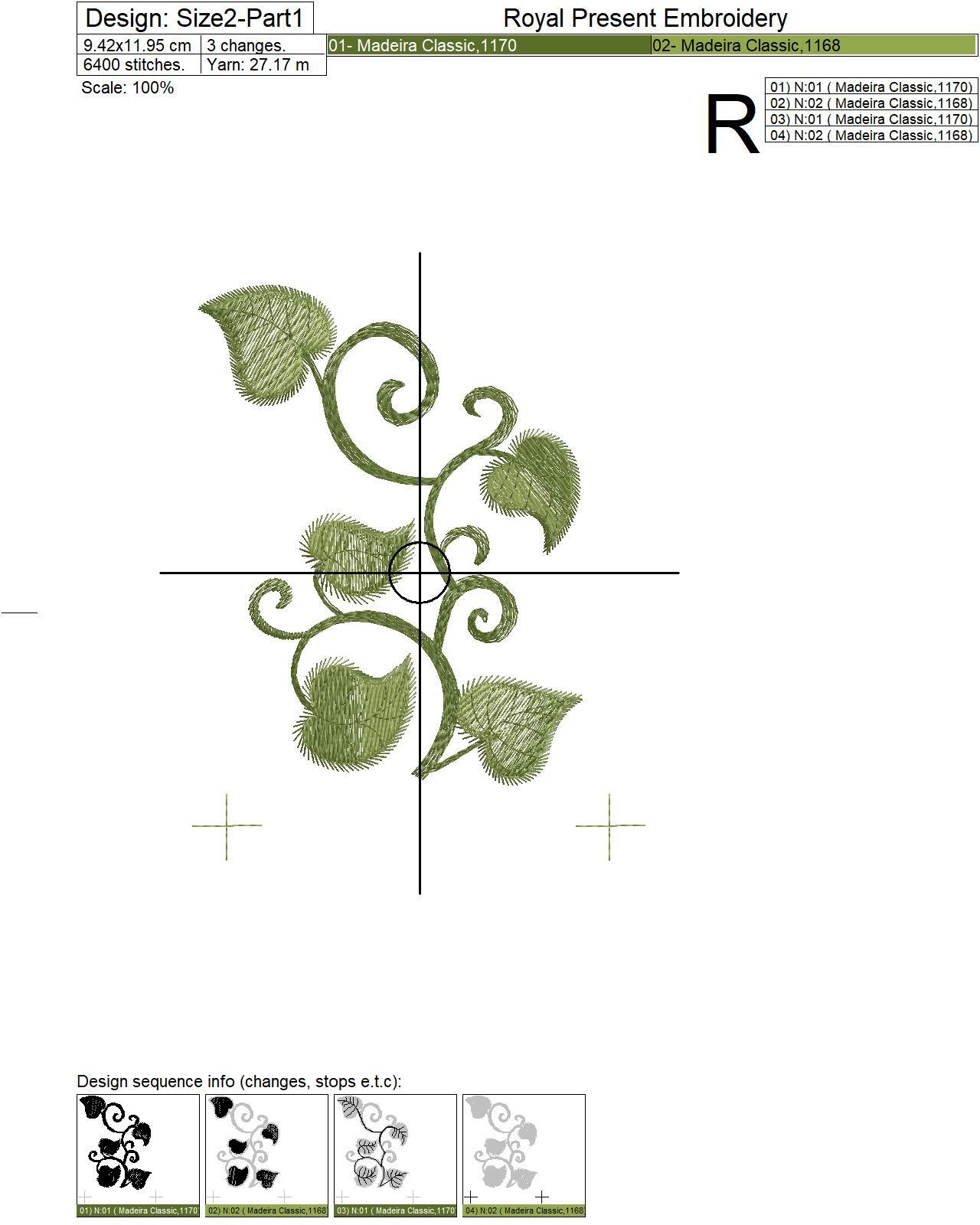 Border Pumpkin with ornament Digital Embroidery Design - 5 sizes