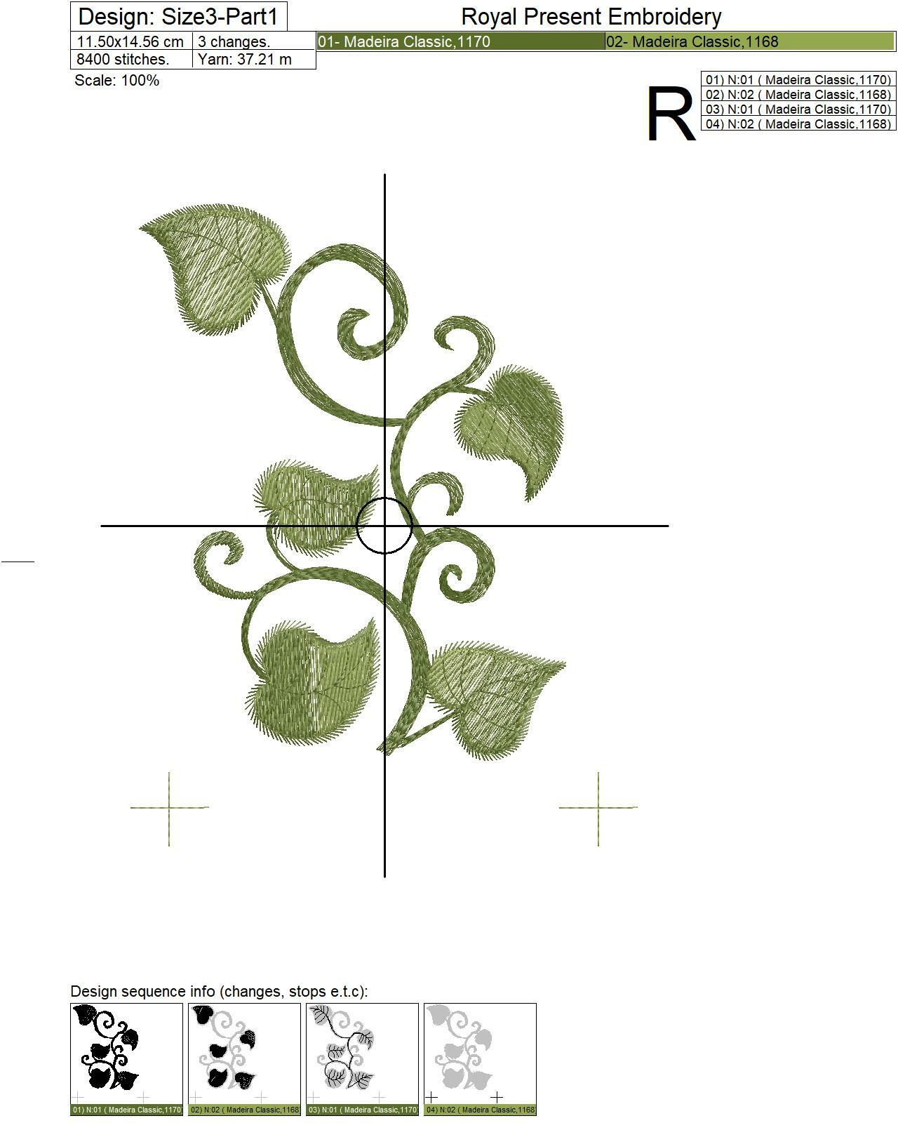 Border Pumpkin with ornament Digital Embroidery Design - 5 sizes