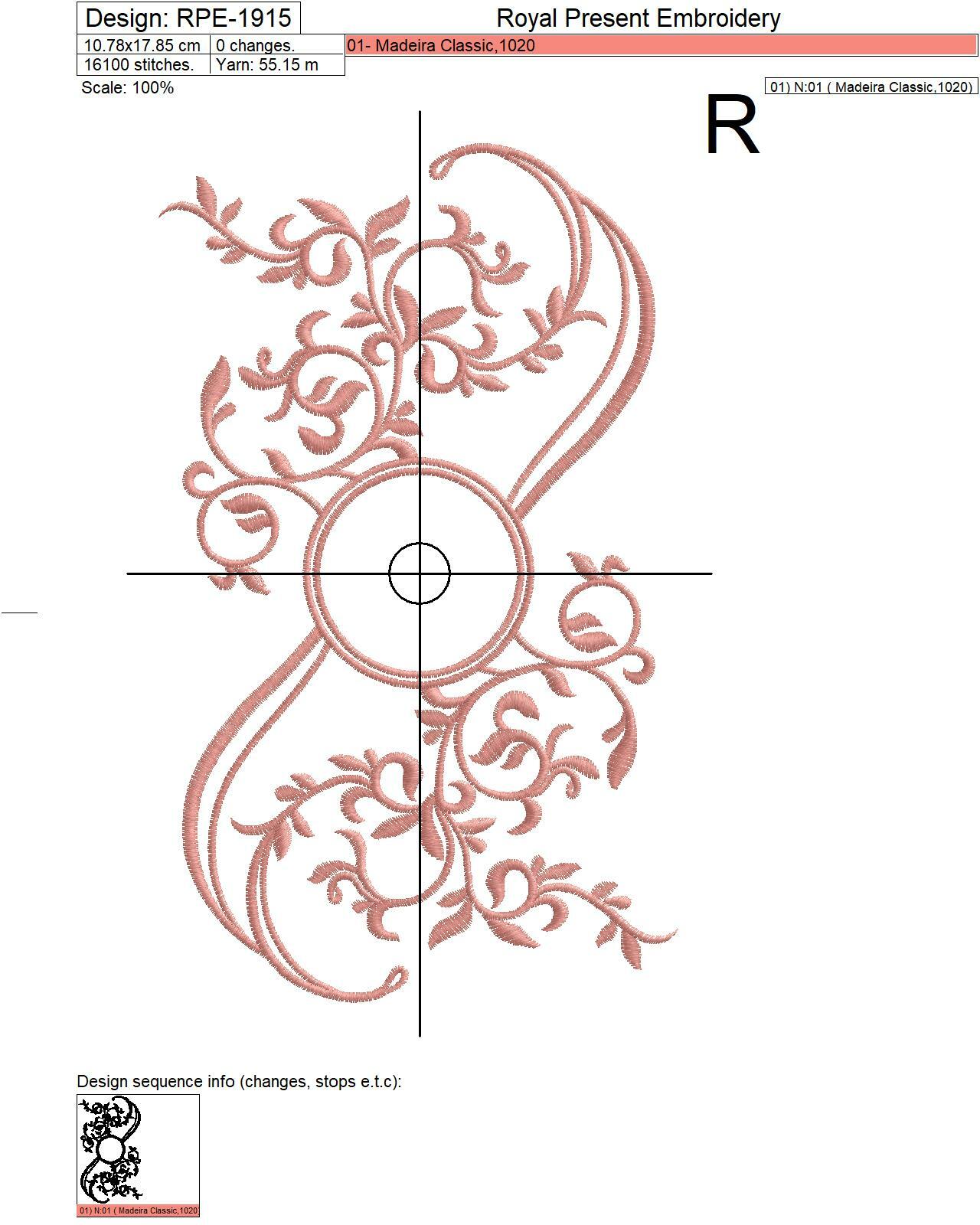 Foliar Monogram Frame machine embroidery design - 5 sizes