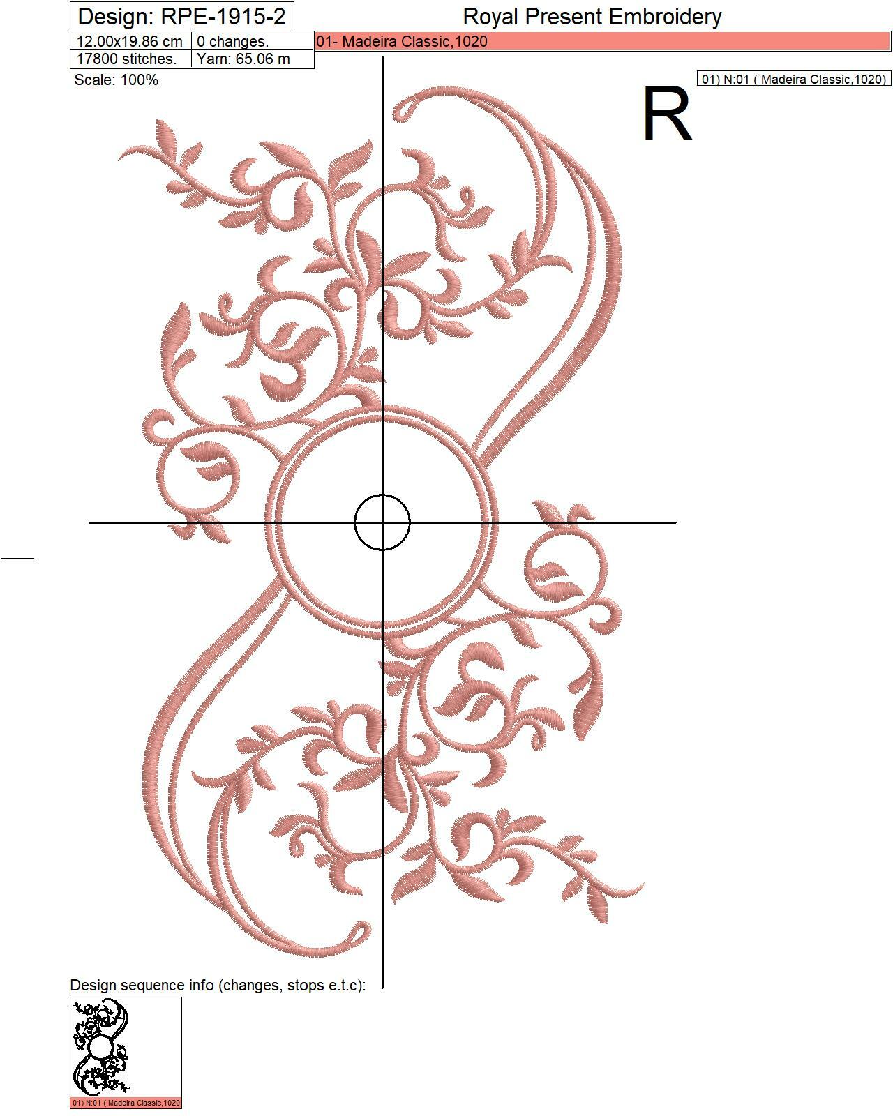 Foliar Monogram Frame machine embroidery design - 5 sizes