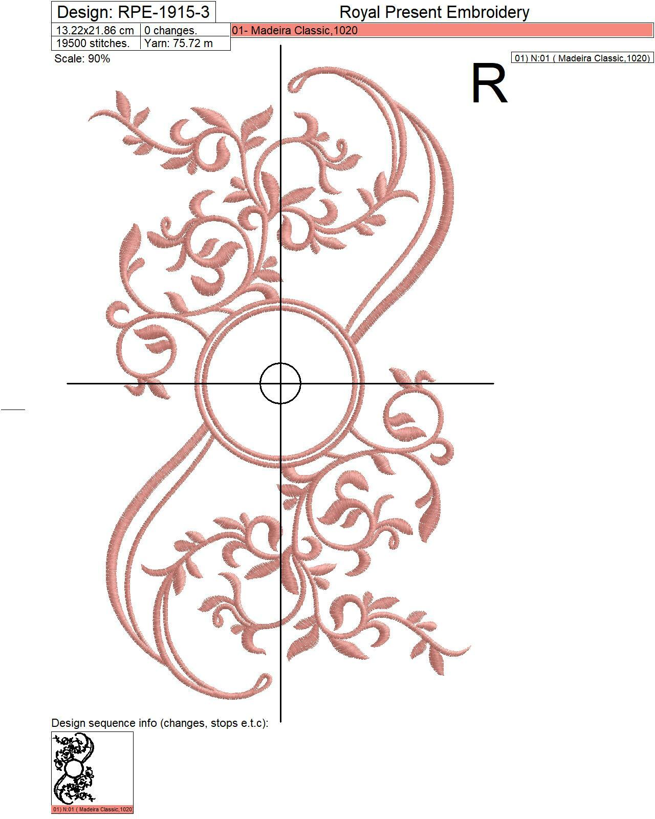 Foliar Monogram Frame machine embroidery design - 5 sizes