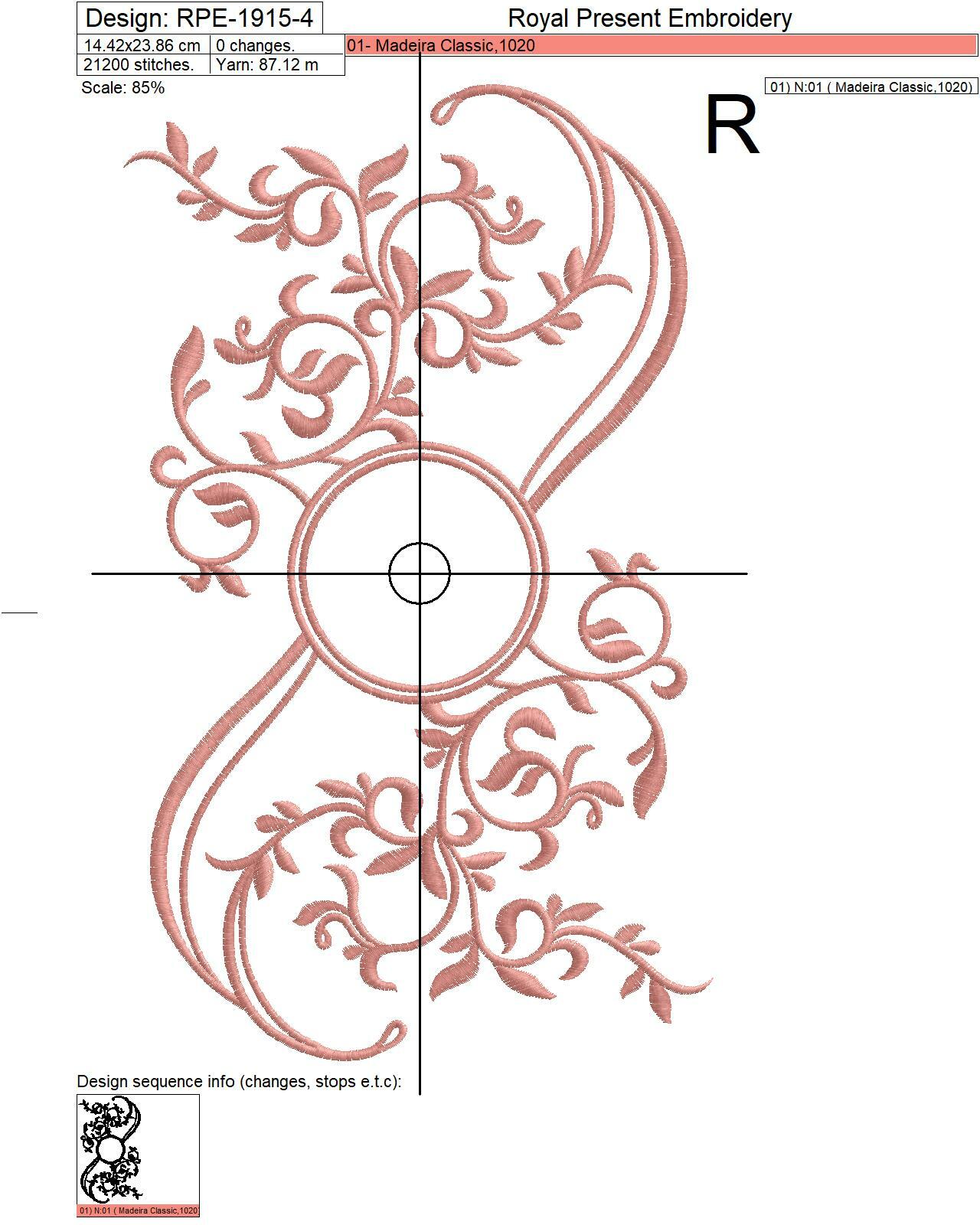 Foliar Monogram Frame machine embroidery design - 5 sizes