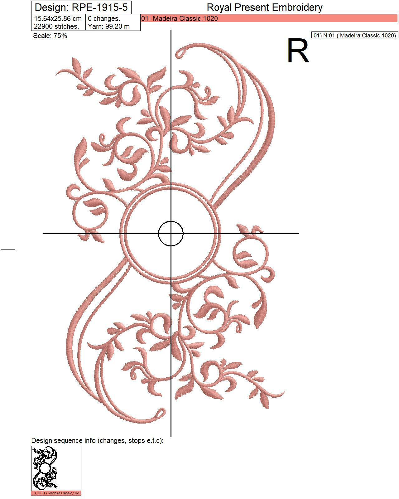 Foliar Monogram Frame machine embroidery design - 5 sizes