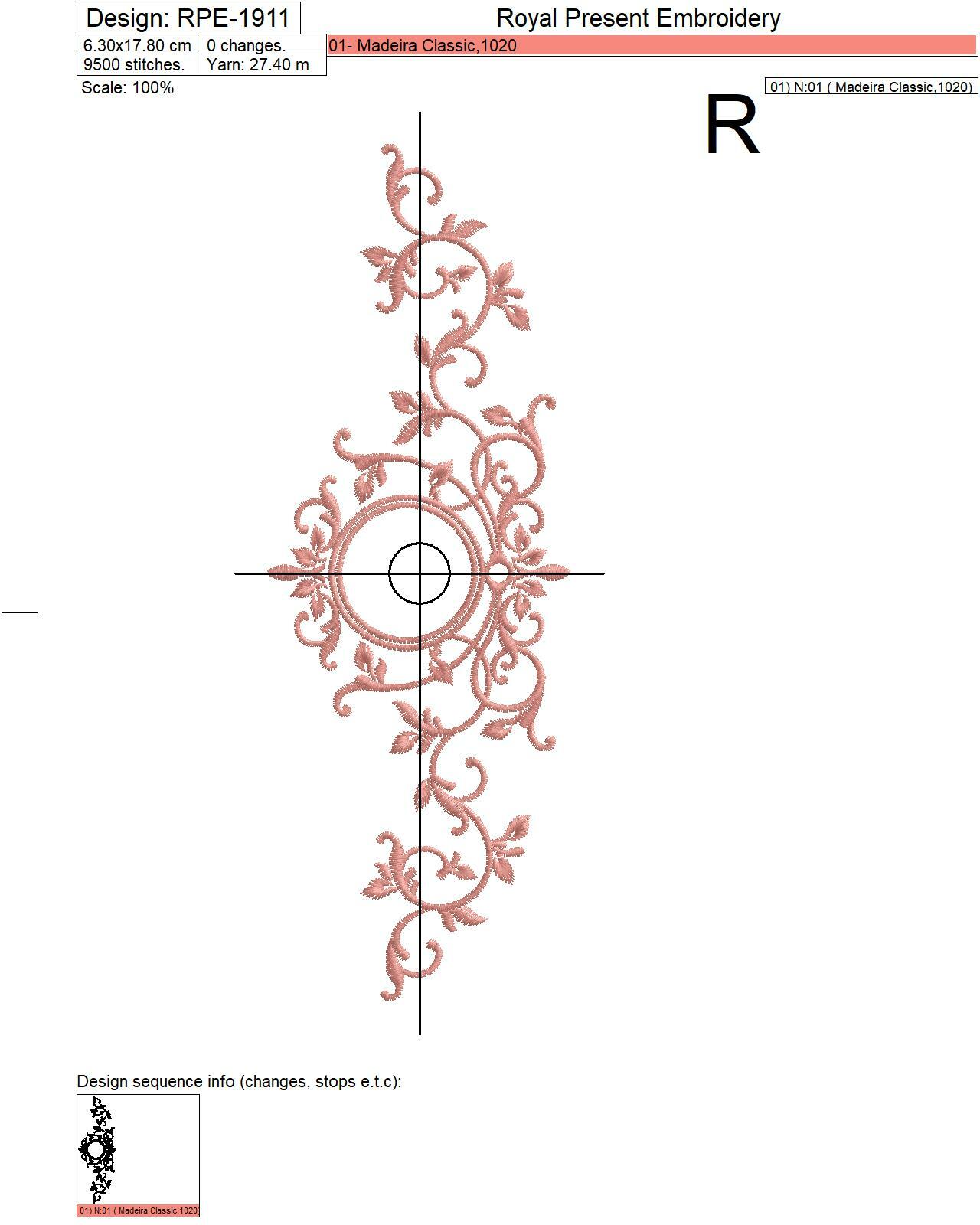 Graceful Monogram Blank digital embroidery design - 4 sizes