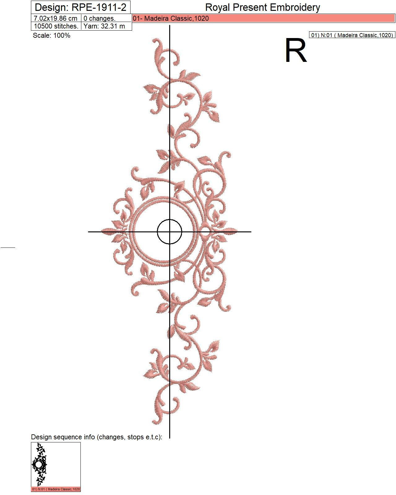 Graceful Monogram Blank digital embroidery design - 4 sizes