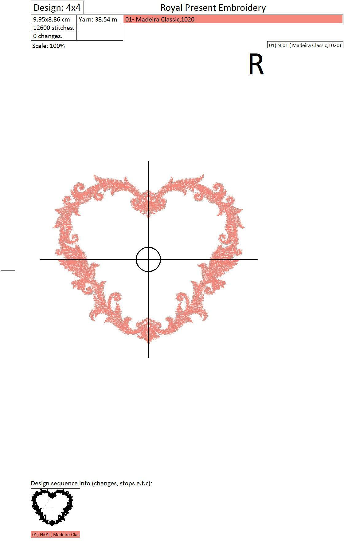 Machine Embroidery Design Wedding Monogram Blank - 4 sizes