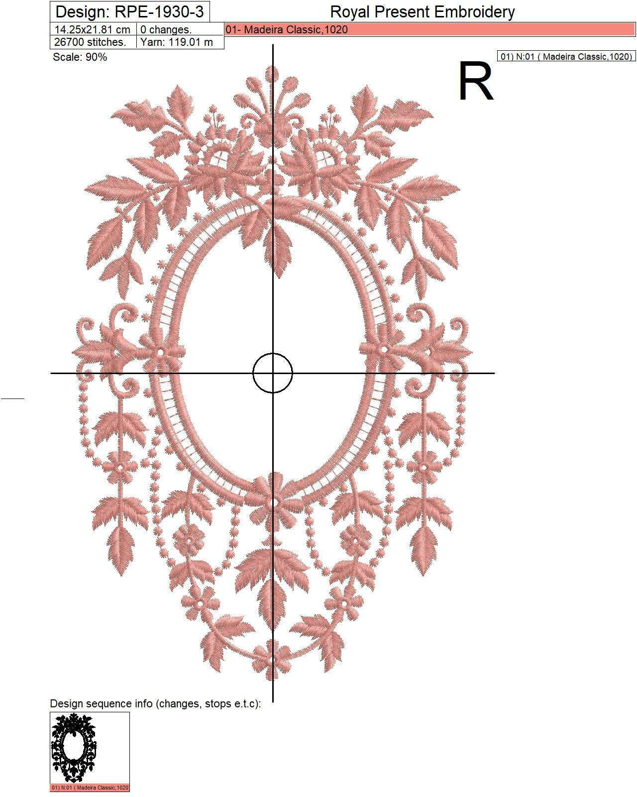 Vintage floral decorative elements digital embroidery designs