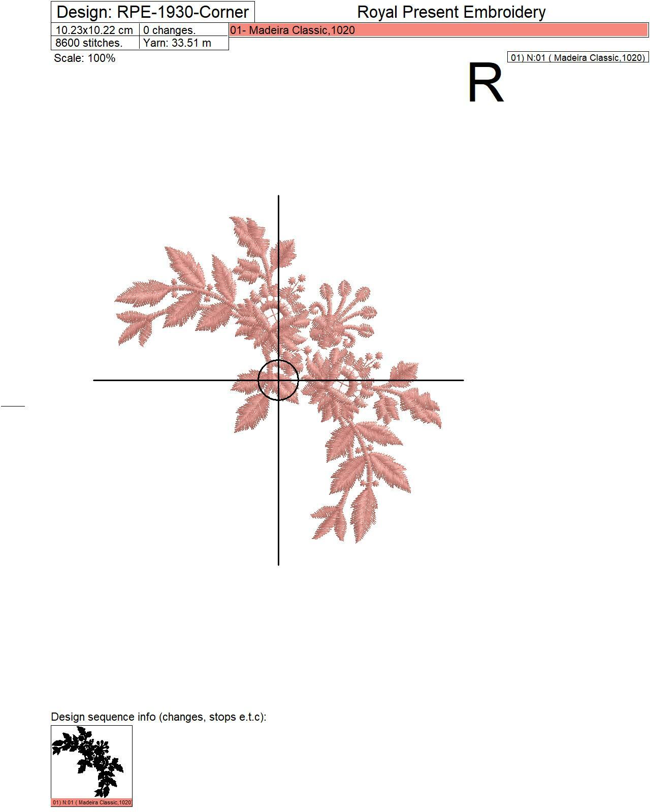 Vintage floral decorative elements digital embroidery designs