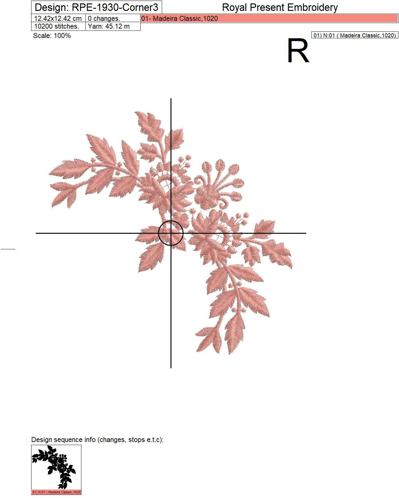 Vintage floral decorative elements digital embroidery designs