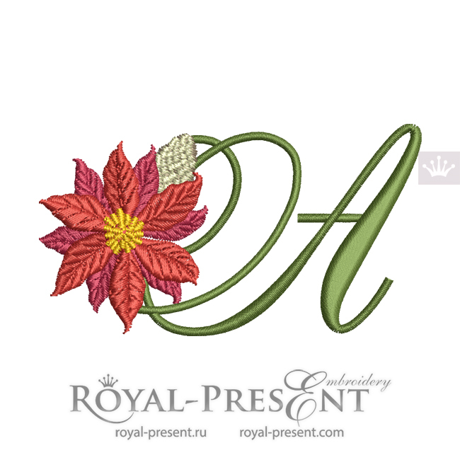 Christmas Monogram A Machine Embroidery Design RPE-1942-A