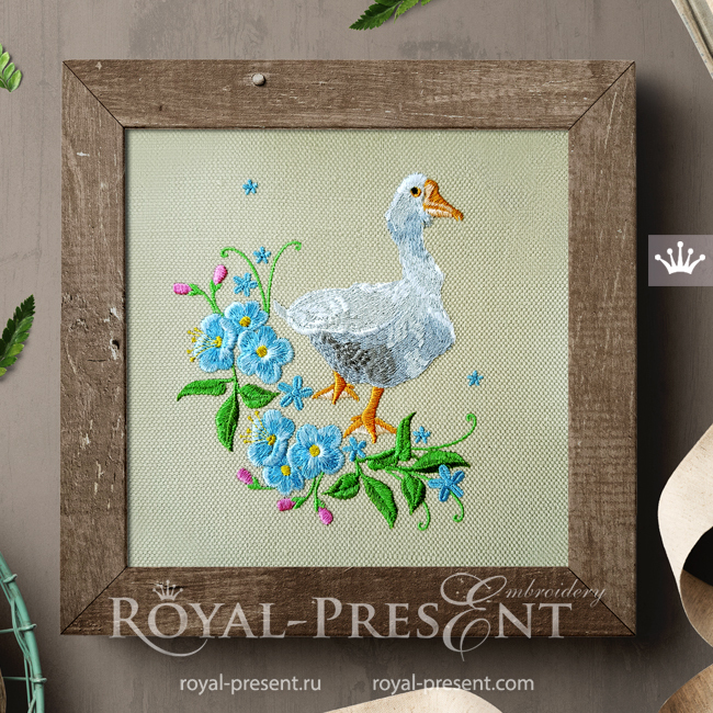 Rustic Goose Machine Embroidery Design - 3 sizes RPE-1938
