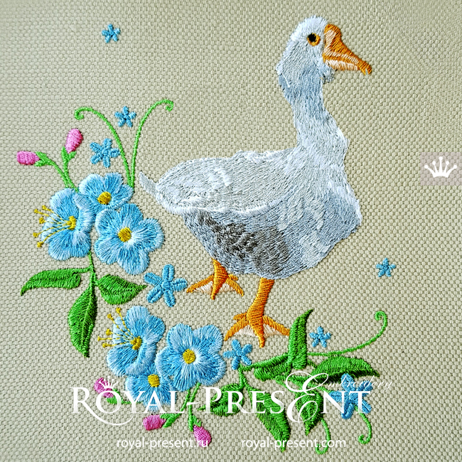 Rustic Goose Machine Embroidery Design - 3 sizes