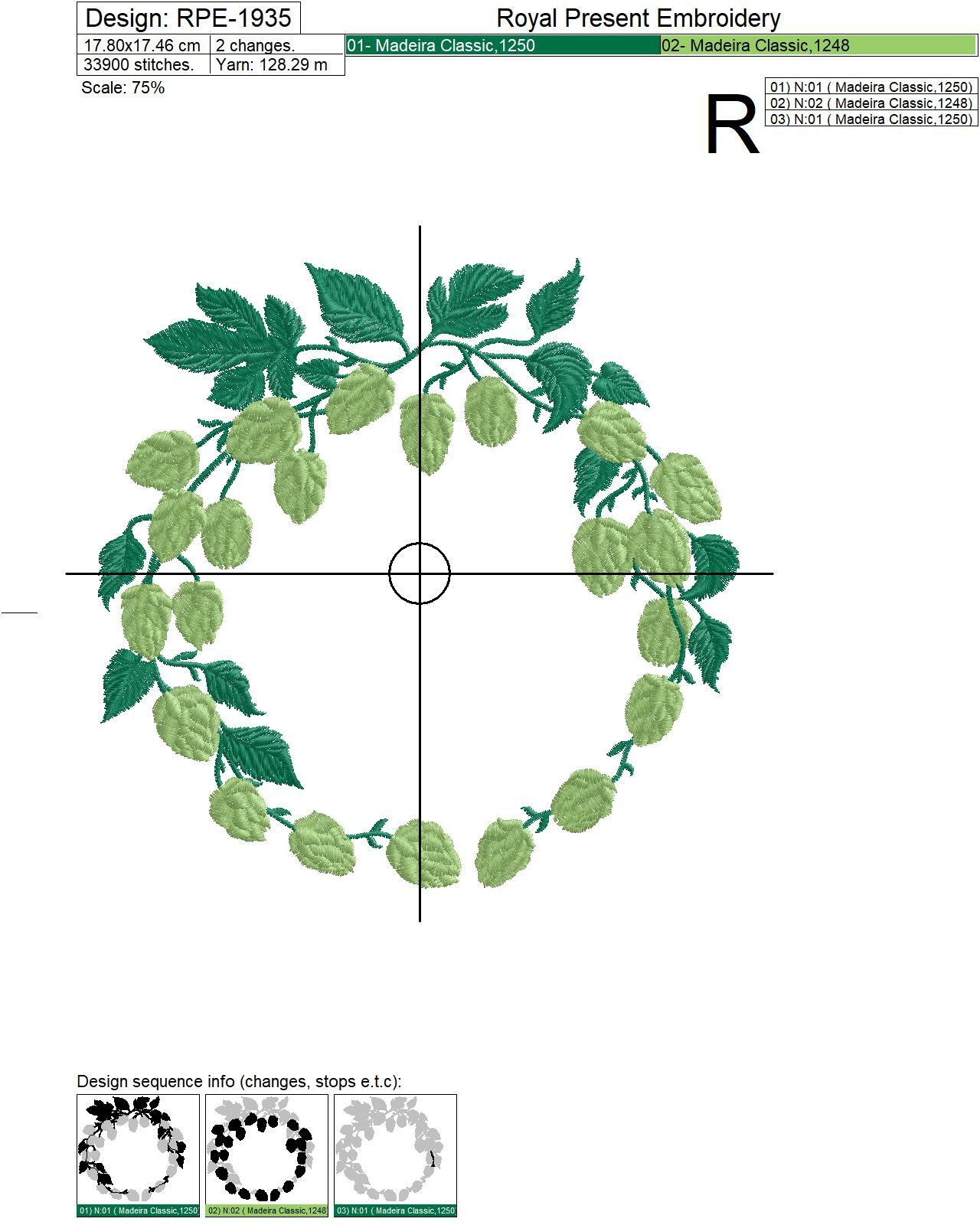 Hop Frame Machine Embroidery Design - 2 sizes
