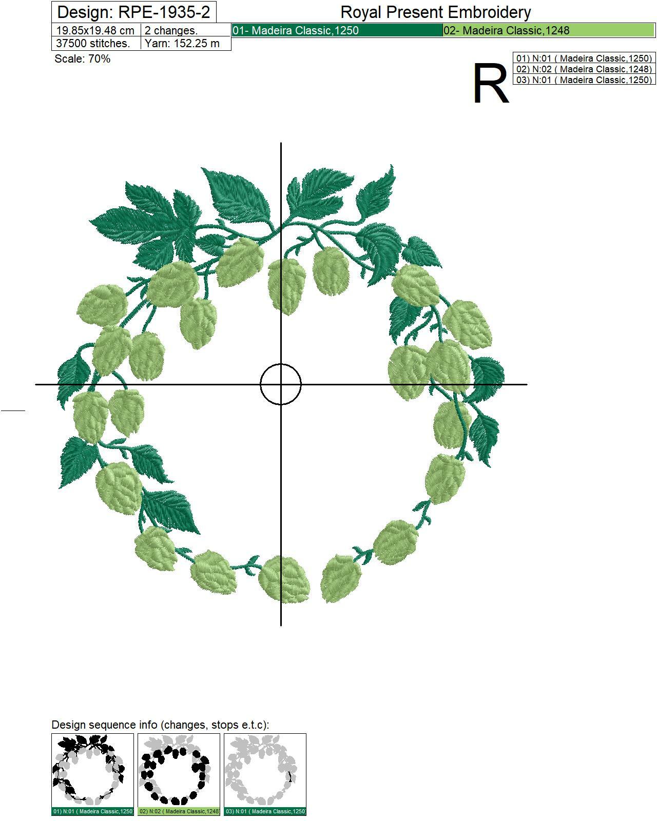 Hop Frame Machine Embroidery Design - 2 sizes