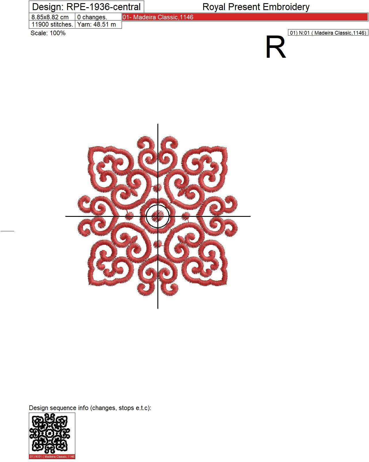 Chinese style patterns machine embroidery designs - 3 sizes