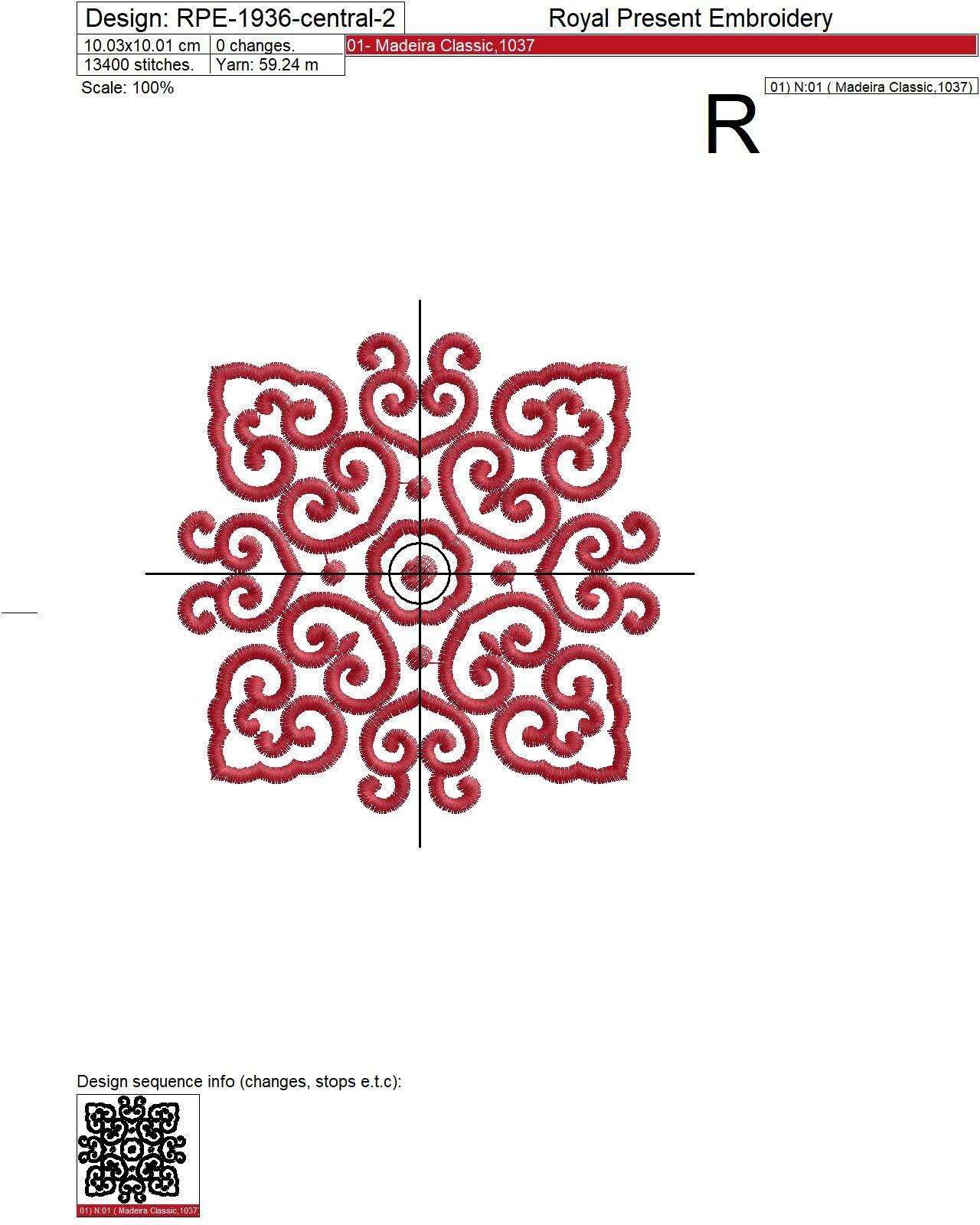 Chinese style patterns machine embroidery designs - 3 sizes