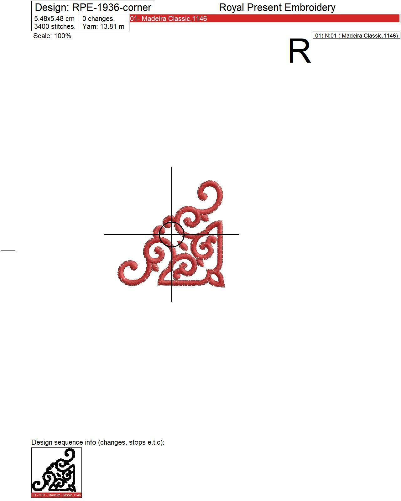 Chinese style patterns machine embroidery designs - 3 sizes