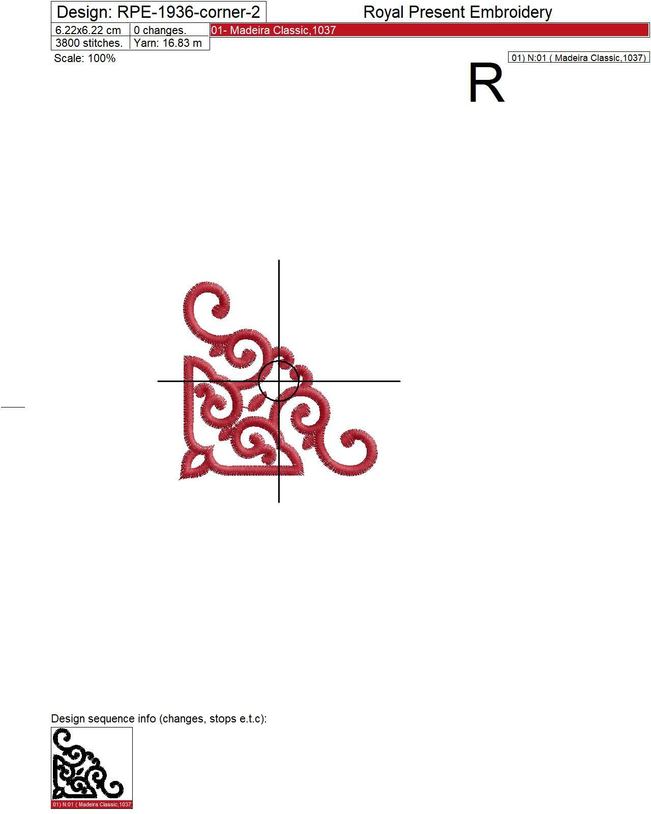 Chinese style patterns machine embroidery designs - 3 sizes