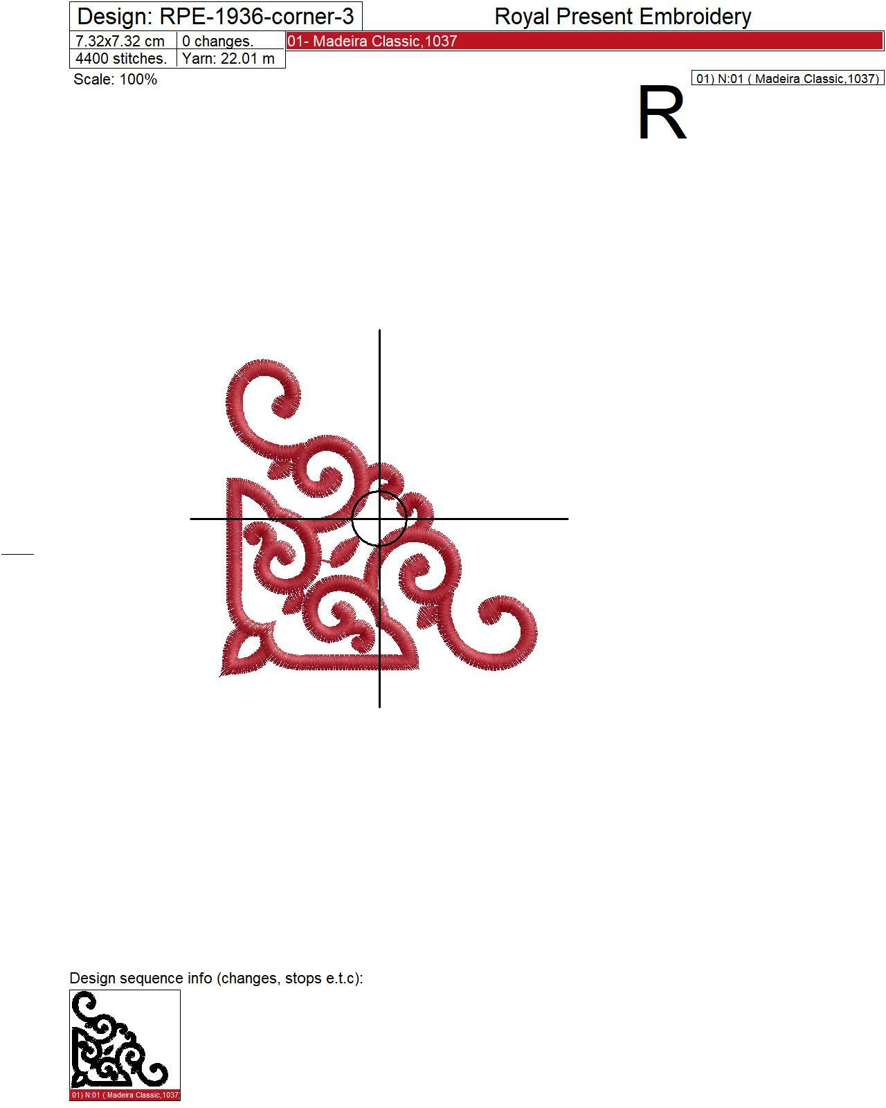 Chinese style patterns machine embroidery designs - 3 sizes