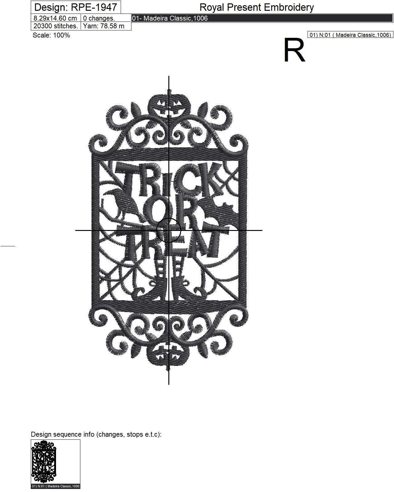 Trick or Treat Inscription Machine Embroidery Design - 4 sizes