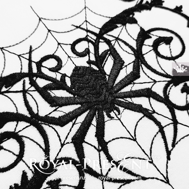 Border Spider on the Web Machine Embroidery Design
