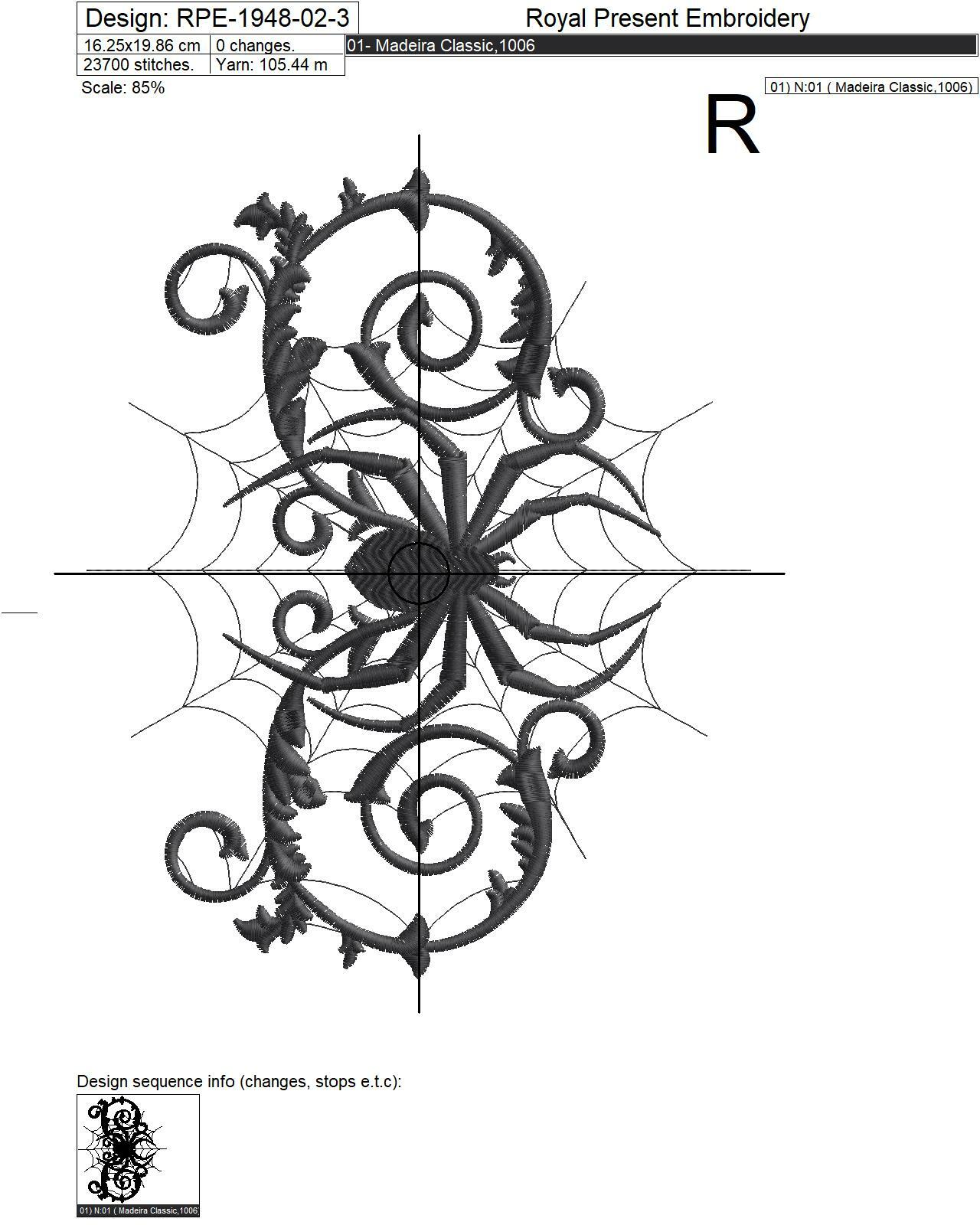 Spider on the Web Machine Embroidery Design - 3 sizes