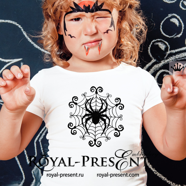 Halloween Spider Web Machine Embroidery Design - 3 sizes RPE-1948-3