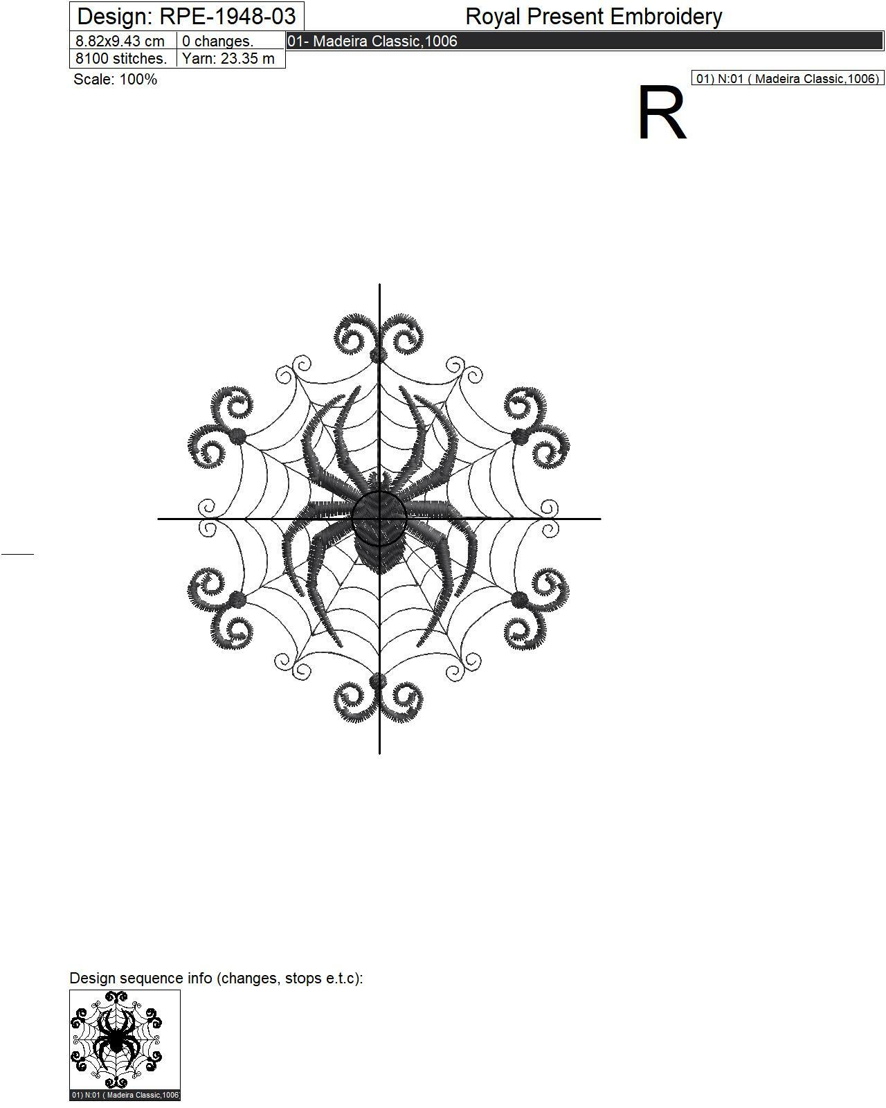 Halloween Spider Web Machine Embroidery Design - 3 sizes