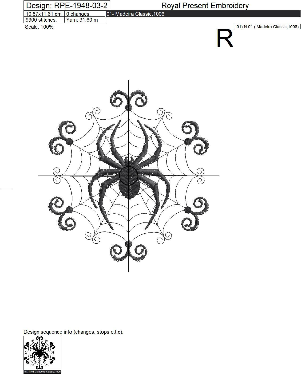 Halloween Spider Web Machine Embroidery Design - 3 sizes