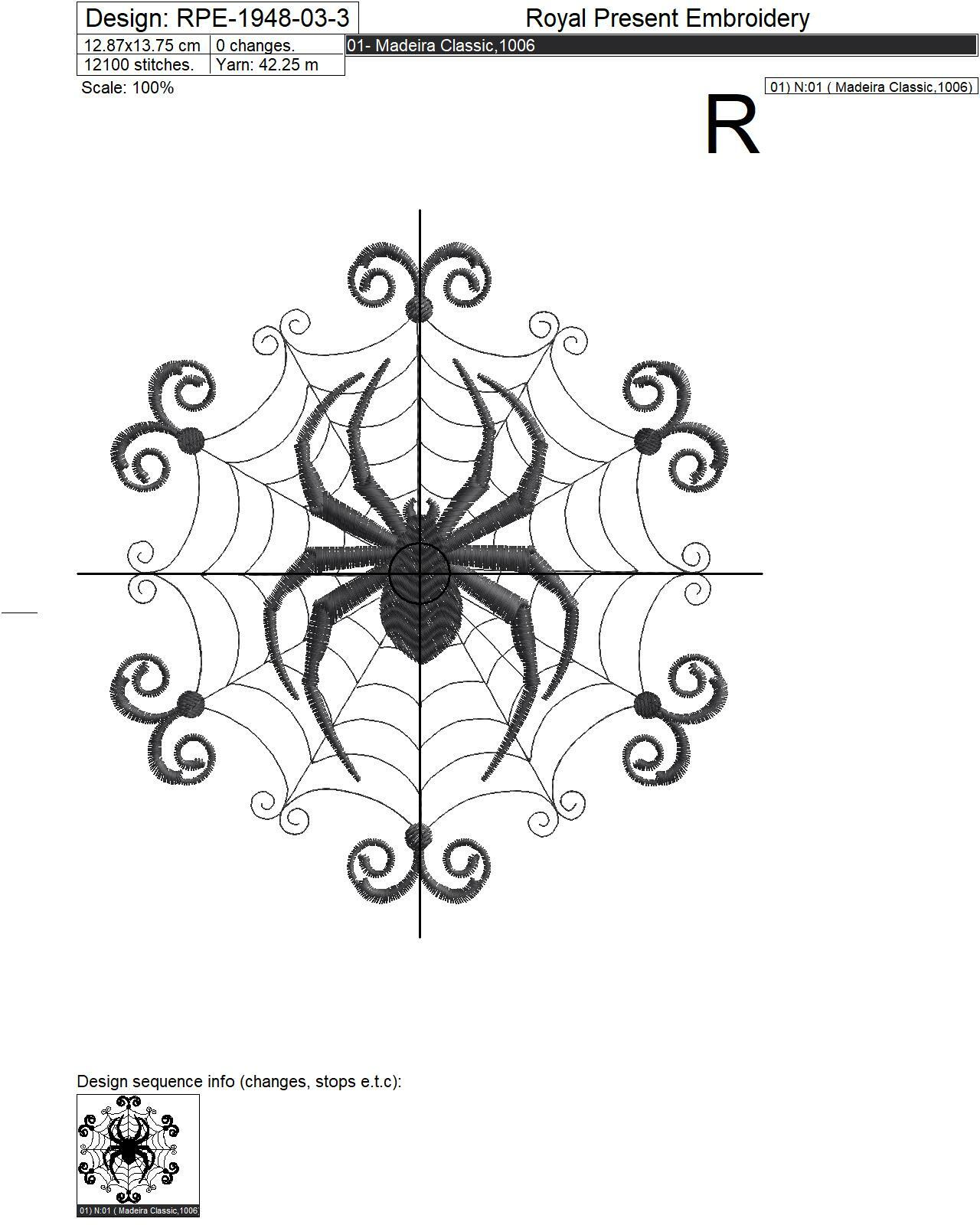 Halloween Spider Web Machine Embroidery Design - 3 sizes
