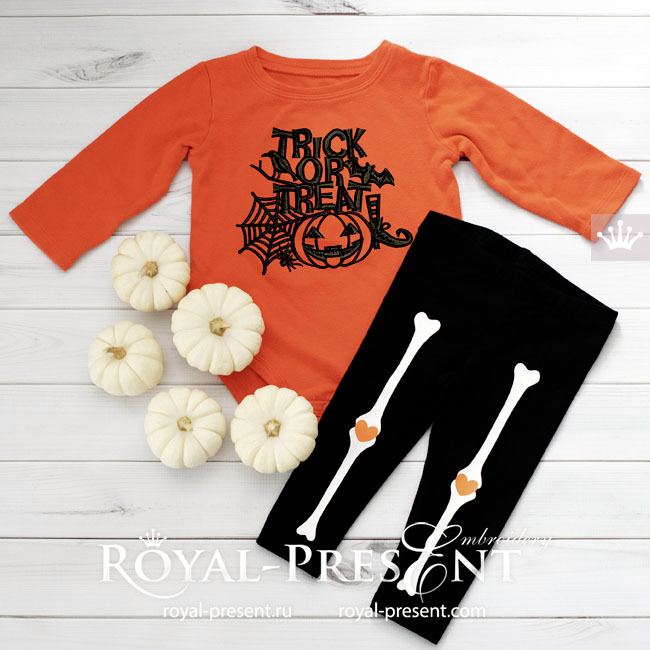 Halloween party inscription Machine Embroidery Design - 3 sizes RPE-1951