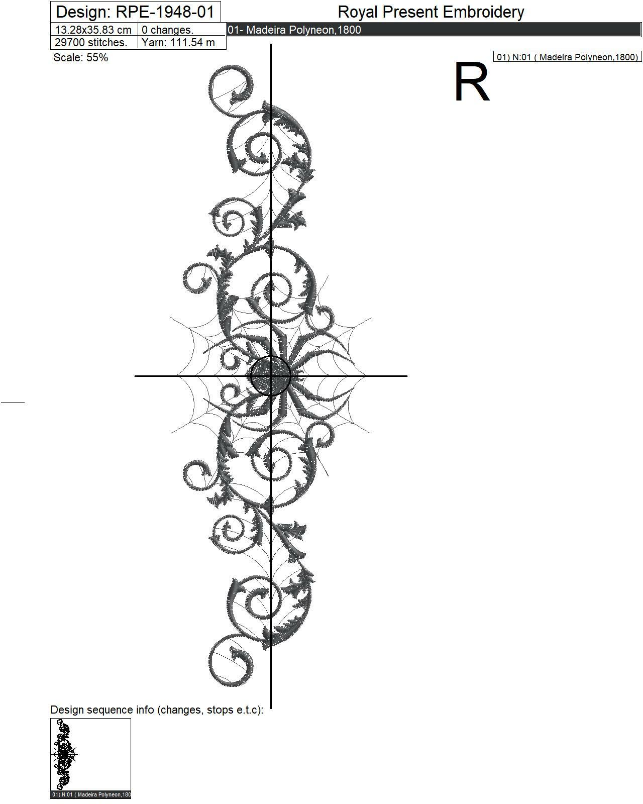 Border Spider on the Web Machine Embroidery Design